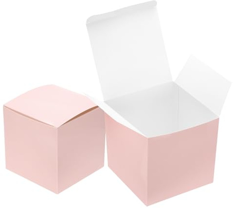 QUARKZMAN 4Stk Geschenkboxen 5.9 Quadratische Papp Bastelbox Pink | Mit Deckel Süßigkeitenbehälter, Für Geschenkverpackung Hochzeit Feiertag Geburtstag Abschlussfeier Partyzubehör