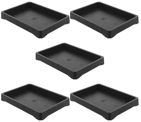 BESTOMZ Bandeja de Goteo 5 Platillos Rectangulares Impermeables de Resina 19x13cm para Macetas y Suculentas para Interior y Jardín