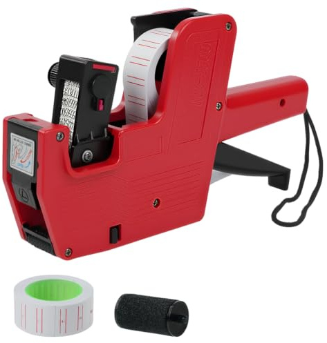 NUTKIT Pistola Etiquetadora de Precios, 1 Línea y 8 Caracteres