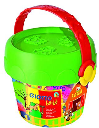 GIOTTO be-bè, Set creativo de pasta para jugar, Suave, Limpio, Cofre, My farm, 14 unidades