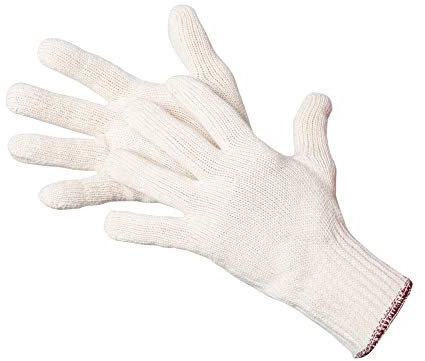 Jah SG-1837 Lot de 12 paires de gants tricotés en coton lourd Naturel Taille 10