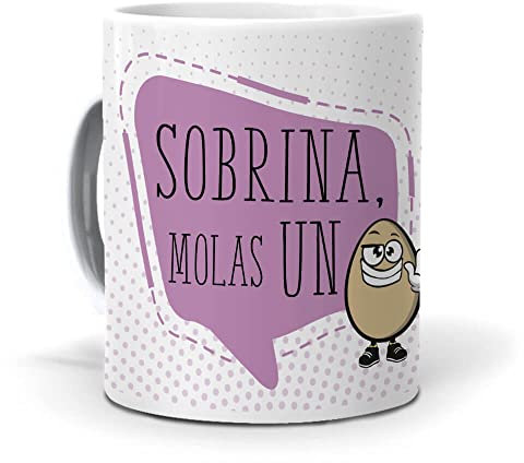 Taza Original Regalo Para Mi Sobrina | Sobrina Molas Un Huevo | Tazas Con Frases Graciosas Y Originales | Tazas Para Desayuno, Té Y Café | Idea Regalo Cumpleaños Y Navidad| Cerámica 350 ML