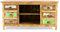 Divero Vintage TV Schrank Kommode Sideboard Phonomöbel – Shabby Chic Möbel Unikate aus Recycling-Holz Bootsholz – bunt 150 x 44 x 75 cm