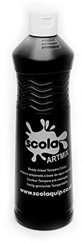 SCOLAQUIP Scola Artmix schwarz bereit gemischt waschbar Farbe bemalt – 600 ml