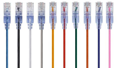 Monoprice Cat6A Ethernet-Netzwerk-Patchkabel, 6,5 m, mehrfarbig, 10 Stück, 10 G – SlimRun-Serie