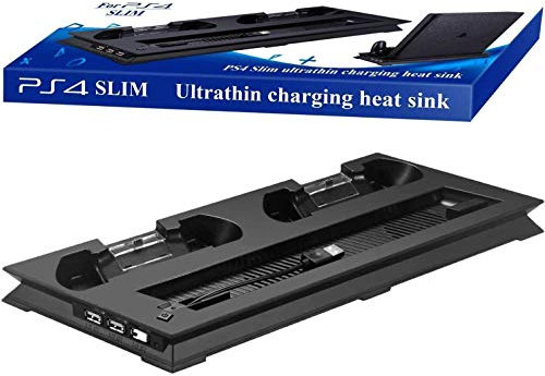 OUTLETISSIMO® BASE VERTICAL STAND PS4 SLIM RECHARGE CONTROLLER VENTILATEUR PLAYSTATION 4 EN 1
