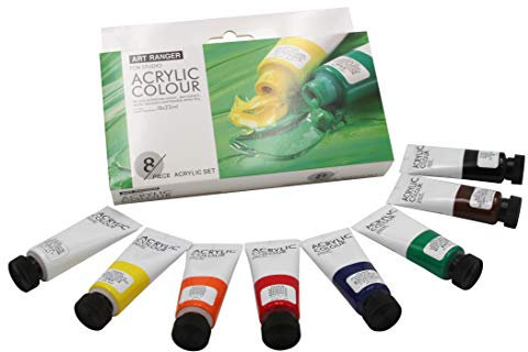 Paintersisters Acrylfarben Set in Grundfarben - 8 Tuben je 22ml, zum Malen auf Leinwand