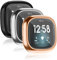 Vancle 3-Stück Hülle Kompatibel mit Fitbit Sense/Versa 3 Schutzhülle Schutzfolie, Weiche TPU Schutzfolie Vollschutz Display Schutz Hülle für Sense/Versa 3 NUR (Schwarz/Rosegold/Silber)