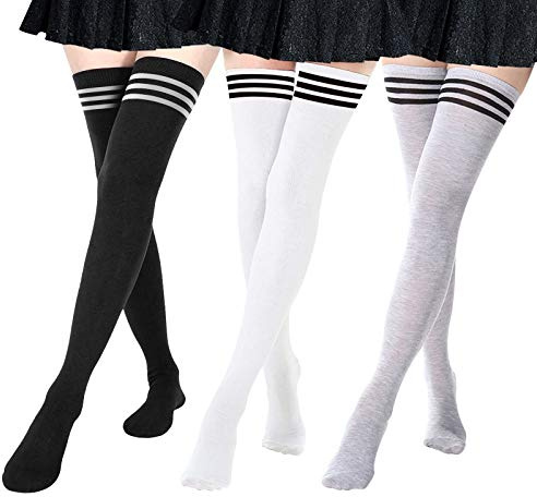 DRESHOW Calze da Ginocchio Calzini Lunghe Sopra il Ginocchio Cosplay Alta Calze di Avvio per Ragazze e Donna