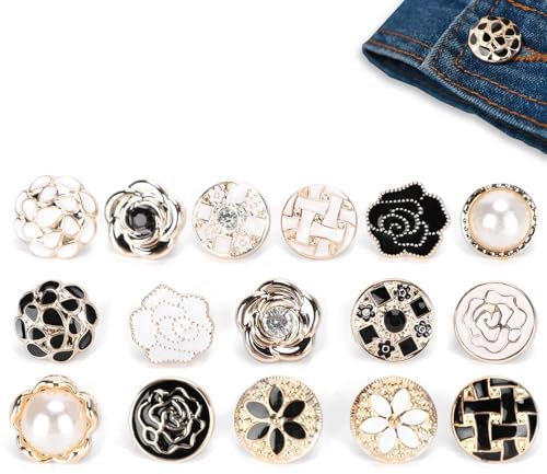 30 pièces femmes chemise broche boutons, broche femme vetement, Broche de Boutons,broche femme,Bouton Pins, boutons de couverture broche mignon émail épinglette ensemble pour écharpe, col de chemise