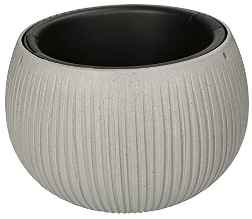 KOTARBAU® Vaso fioriera, effetto cemento con design ondulato, con vaso interno, stile moderno, 240 x 160 mm