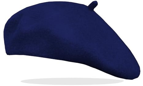 Van Der Rich ® - Klassischer französischer Baretthut Barett Wolle - Damen (Royalblaue, One Size)