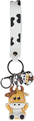 ZHSH Niedliche 3D-Kuh-Rucksack-Dekorationen, Schlüsselanhänger für Mädchen, Armband für Autoschlüssel (B)