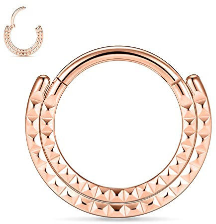 16G Septum Daith Helix Conch Piercing Schmuck Septum Nasenring Septum Daith Schmuck SeptumNasenringe Hoop Septum Piercings Septum Clicker Chirurgenstahl 8mm Knorpel Daith Helix Ohrringe Rose Gold
