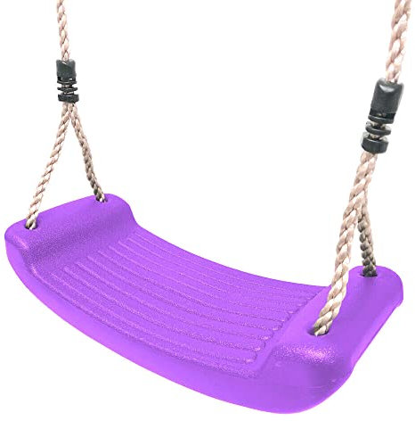 Rebo® Plastic Children's Replacement Swing Seat - Purple | OutdoorToys | Made from tough wipe-clean plastic, fits most popular makes of swing frames, supplied with ropes