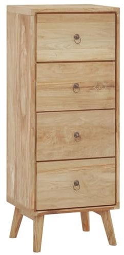 vidaXL Kommode Schubladenschrank Sideboard Schrank Mehrzweckschrank Aufbewahrungsschrank Beistellschrank Schubladenkommode 40x30x100cm Massivholz Teak