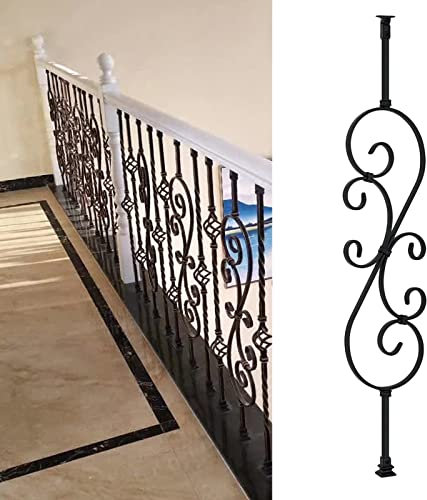 Ringhiera Per Scale Interne/ Esterni Colonna Della Balaustra Del Ponte, Ferro Battuto Mandrini Per Ringhiere Per Scale Barra Orizzontale, Balaustre Decorative Per Mazzi Corridoio Mansardato Villa