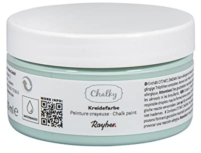 Rayher Peinture effet craie «Chalky Finish», vert tilleul ultra mat, 1 pot, 100 ml, solution aqueuse, arts créatifs, décoration vintage-35047414