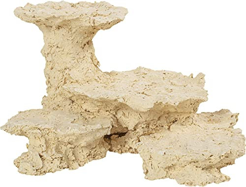 ARKA Riffkeramik Riffplateau mit Turm - 15 cm - Einzigartiges Riffplateau mit Turm, aus 100% natürlichen Rohstoffen, schadstofffrei, fördert die Porosität und biologische Vielfalt, Made in Germany.