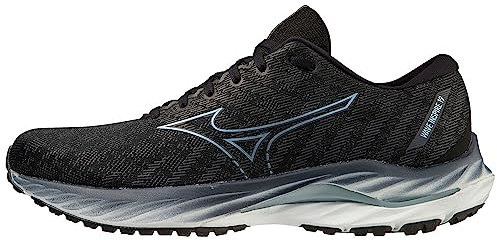 Mizuno Herren Wave Inspire 19 Laufen, Blk Gridge Illusionblue, 42.5 EU