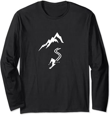 Skishirt Berg Skifahrer Ski Outfit Damen Herren Skifahren Langarmshirt