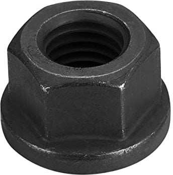 sourcing map M14 Flange Hex Nut, Grade 12.9 Carbon Steel Black Oxide Finished Hex Flange Nut for Machinery