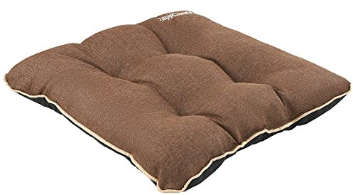 SuperKissen24. Stuhlkissen Outdoor - Sitzkissen für Stühle 1 Stück 45x45 cm - Outdoor Kissen Wetterfest mit Füllung - Braun Leinen