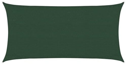 vidaXL Voile d'Ombrage Protection Voile Solaire Voile de Parasol Anti UV Jardin Patio Terrasse Balcon Extérieur 160 g/m² Vert Foncé 3x6 m PEHD