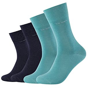 Camano Unisex Socken für Damen und Herren Businesssocken Komfortbund Bequem Langlebig Baumwolle Soft mit verstärktem Fersen- und Zehenbereich 4er Pack 43/46 navy melange