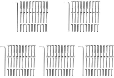 TYREE Stemball Swage Y Hex Gewindebohrer Spannung End Endting Terminal Kombipaket für 1/8 Zoll, Edelstahl T316, Marineblau, 50 Paar