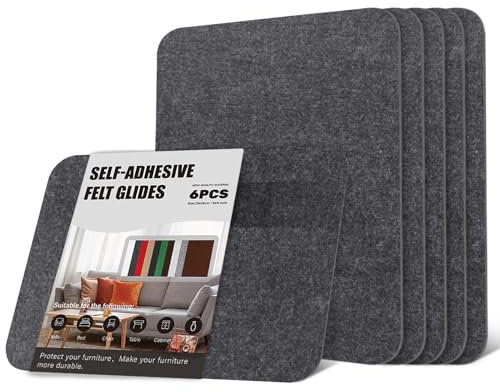Feltrini per Mobili Autoadesivi, 6 Pezzi 20 x 28 cm Feltro Adesivo Rotolo , Feltrini Adesivi Moquette Adesiva per Cassetti Feltro, Mobili, Cornici per Foto, Automobili, Borse in Pelle - Nero e grigio