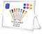 DOLLAR BOSS Magnetic Desktop Whiteboard 20x30cm Double Sided Dry Erase Small White Board with Stand, A4 Mini Whiteboard 8 Pens, 1 Eraser, for Kids Students School, Home, Office