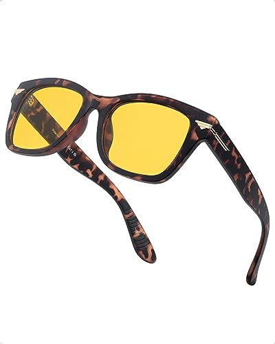 MYAIUR Damen Nachtsicht polarisierte Anti-Glare UV400 Fahrbr Coole Nachtsichtbrille für Blendreduzierung