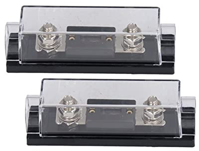 2 Stück 200 A 48 V Sicherungshalter für Auto, Audio, LKW, Wohnmobil, Boot mit Anschlüssen und Schrumpfschläuchen