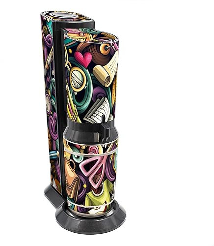 Finest Folia Deko Schutz Aufkleber kompatibel mit SodaStream Wassersprudler Crystal Design Sticker Set 8-teilig Klebefolie wasserfest selbstklebend (Crystal 2.0 (RX049), 05 Cartoon)