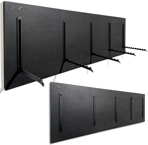 FLEXISTYLE Holz Kleiderhaken wand Wandgarderobe Garderobe klappbar platzsparend Garderobenhaken Holz Garderobenleiste Holz für Flure, Garderoben, Schlafzimmer und Badezimmer (MDF Schwarz, 25x80cm)