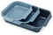 Joseph Joseph Nest Juego de 3 Bandejas para Horno apilables, Bandejas en Acero al carbono, revestimiento Antiadherente para Hornear, Asar, Cocinar, con 4 asas inclinadas, 41cm x 30cm x 9.6cm, Azul