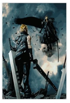 yiili Anime-Poster Final Fantasy VII (2), Leinwand-Poster, Schlafzimmer-Dekor, Sportlandschaft, Büro, Raumdekoration, Geschenk, ungerahmt, 30 x 45 cm