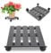 Ikodm 1X WPC Pflanzenroller Eckig 30 x 30 cm｜Blumenroller mit Rollen, Rolluntersetzer Tragkraft 80 kg｜Kübelroller für den Innen- und Außenbereich｜Rollbrett für Pflanzen, Blumentopf (Anthrazit)
