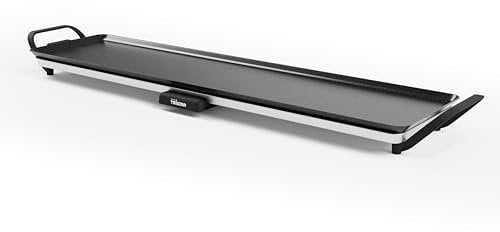 Tristar BP-2669 Plancha delgada XL, Óptima superficie de cocción de 90 x 23 cm, Termostato ajustable, Revestimiento antiadherente, Bandeja recolectora de grasa extraíble, Fácil de limpiar