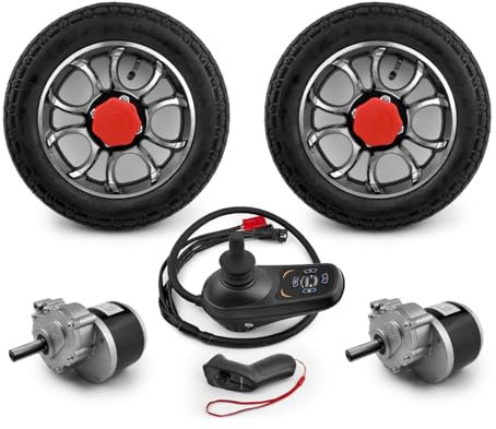 L-faster Leichter elektrischer Rollstuhl, 30,5 cm (12 Zoll), Umrüstsatz für Elektro-Rollstuhl-Motor, 24 V, 700 W (air Wheel kit Remote JoystickMax 4kph)