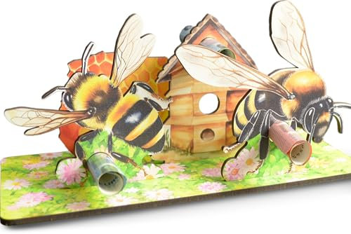 Biene - Bienen 3D-Holzkarte | Geldgeschenke, Honigbiene, Blume, Garten, Imker, Beschäftigt Biene, Bienenkönigin Karte, Gartenarbeit Karte, Honigtopf