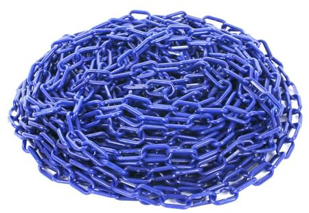 szkoo 30,5m Absperrkette Kettensperre, Blau Absperrkette Kunststoff Absperrketten für Warnsicherheit, Menschensteuerung, Verkehr, Warteschlange Linie