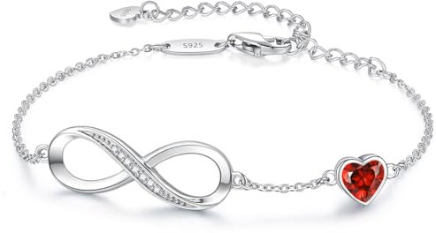 LOUISA SECRET Infinity Armband für Damen Silber 925 Schmuck Damen Armreif Verstellbar Armkette Geburtstags Muttertag Weihnachten ValentinstagGeschenk für Frauen Freundin Mama