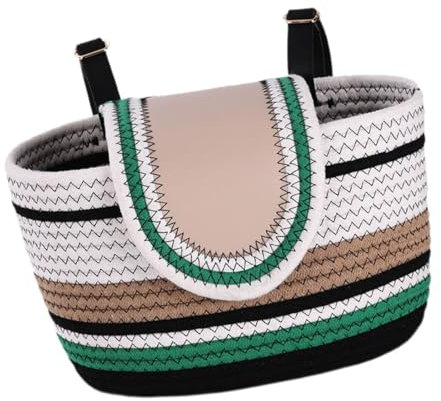 Bike Basket Front Handlebar Storage, Cotton Rope PU Leather, Adults