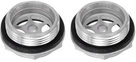 sourcing map 2pcs Air Compressor Oil Sight Glass 27 x 1.5mm Male Thread Liquid Level Gauge Aluminum Alloy Hex Head Oil Indicator Window with O-Ring for Air Compressor Gearbox Tanks, Silver