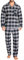 Nutria U06AB Pyjama pour homme en flanelle 100 % coton doux et chaud, Gris et noir à carreaux, M