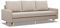 Mebligo - Sofa mit Schlaffunktion und Bettkasten Blank, 3 Sitzer Sofa 212 cm Breit, Schlafsofa, Ausziehbares Couch auf Holzfüßen,Schlafcouch - Beige