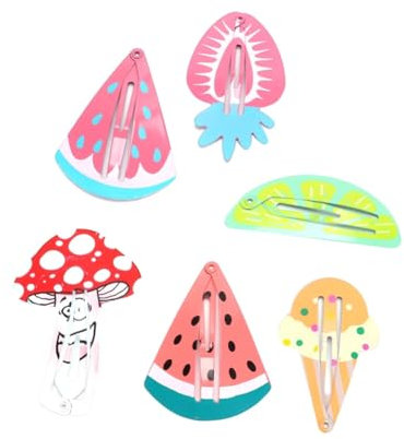 FOMIYES Einzigartige Haarspangen für Mädchen 12-teiliges Set Inklusive Eiscreme Erdbeere Wassermelone Pilz