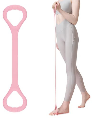 Yitexin Figura 8 Banda de resistencia, bandas elásticas para ejercicio, correa elástica para estiramiento de brazos, hombros, espalda, pecho, bandas elásticas para terapia física (rosa)